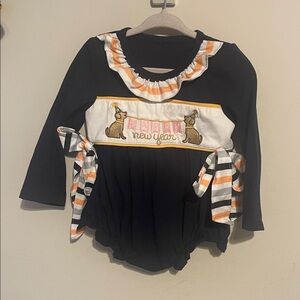 Girls dog happy new years long sleeve onesie 12-18 month